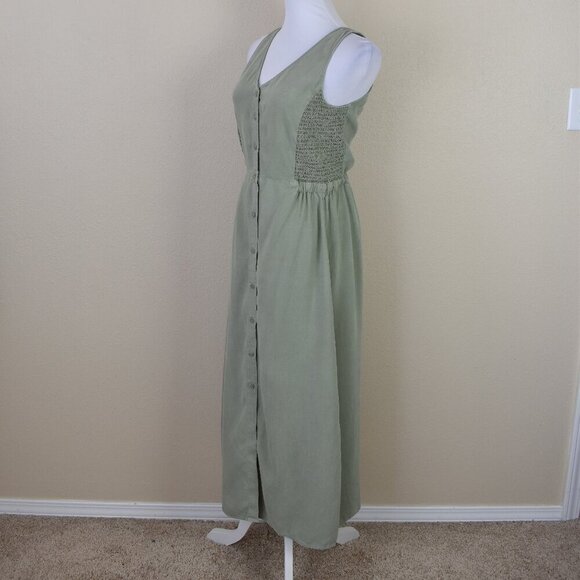 Cloth & Stone MATCHA Button Front Midi Maxi Dress - XS - Picture 8 of 9